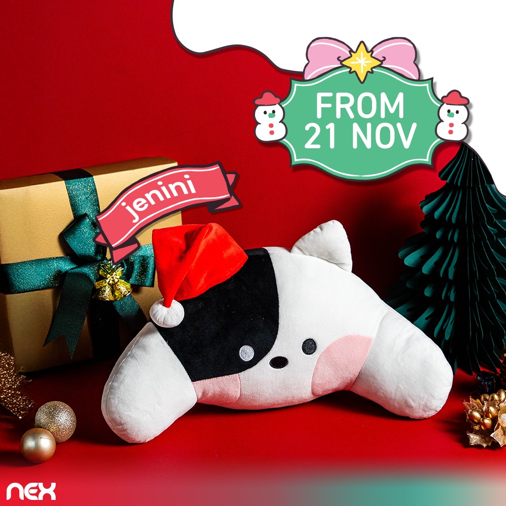 LINE FRIENDS minini character jenini relaxing on a backrest cushion