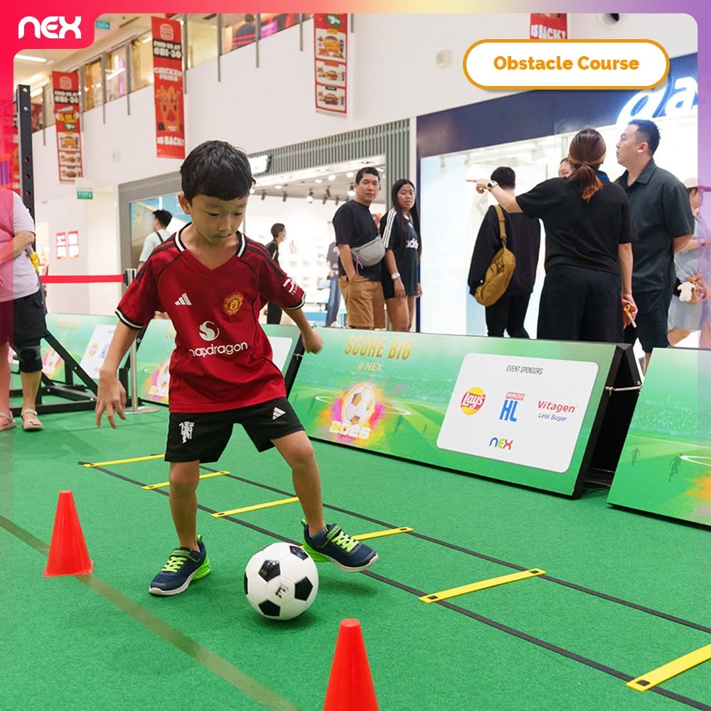 NEX FIFA World Cup 2026 Obstacle Course game station at L1 Atrium