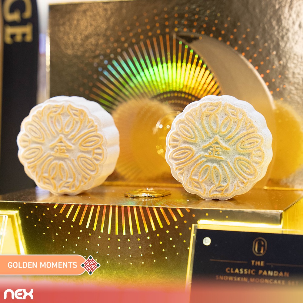 Close-up of a premium mooncake box from the TANGS collection.