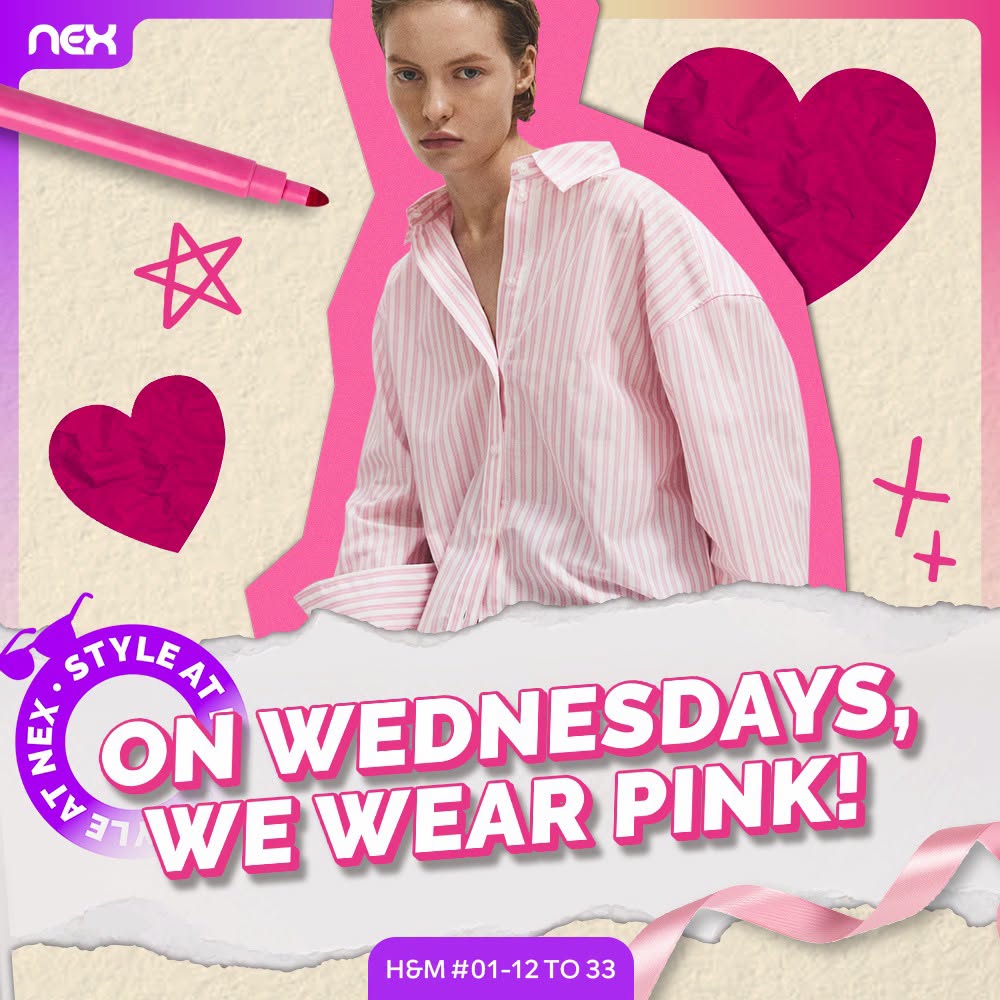 H&M pink striped shirt at NEX