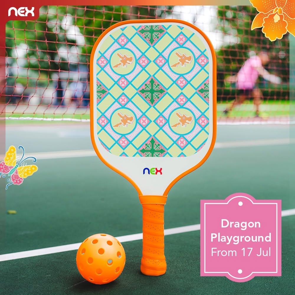 NEX Dragon Playground pickleball paddle set on court
