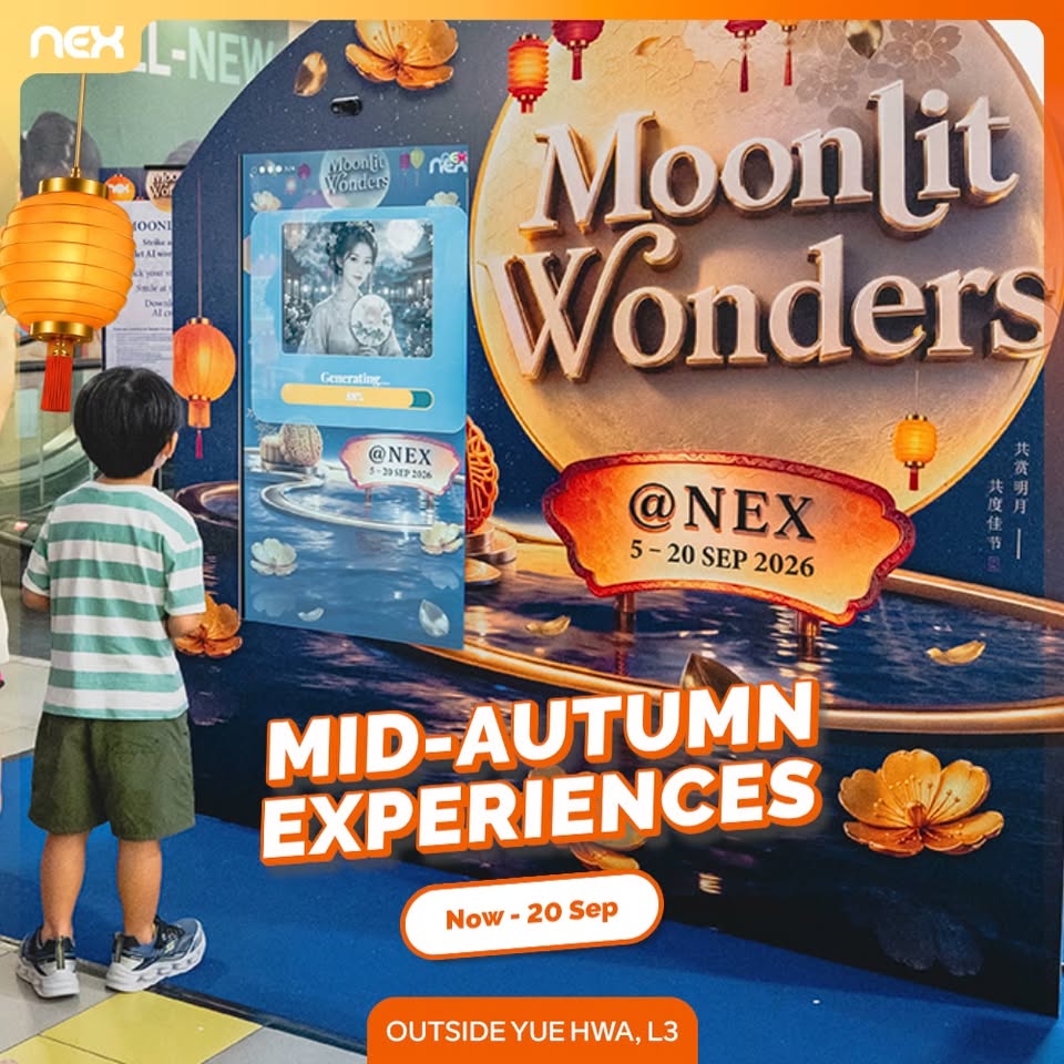 NEX Moonlit Wonders Mid-Autumn exhibition outside Yue Hwa at L3