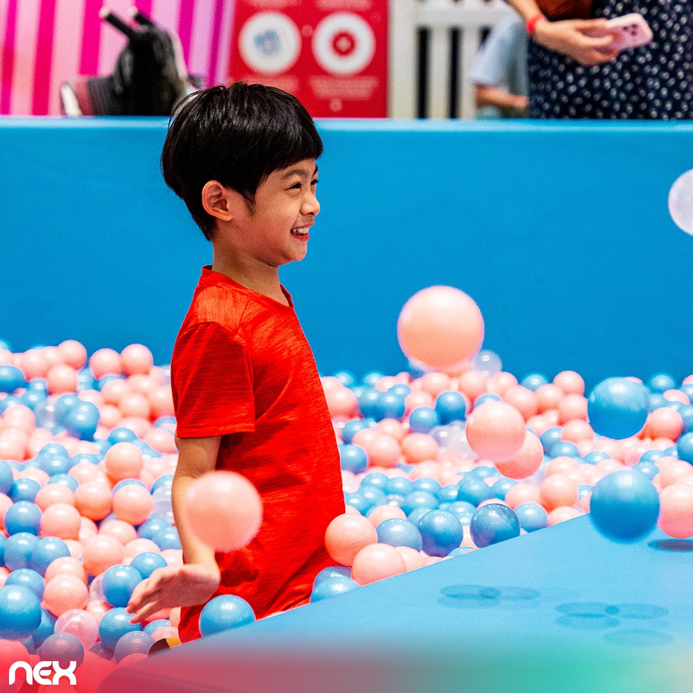 LINE FRIENDS minini characters in a vibrant playland setting