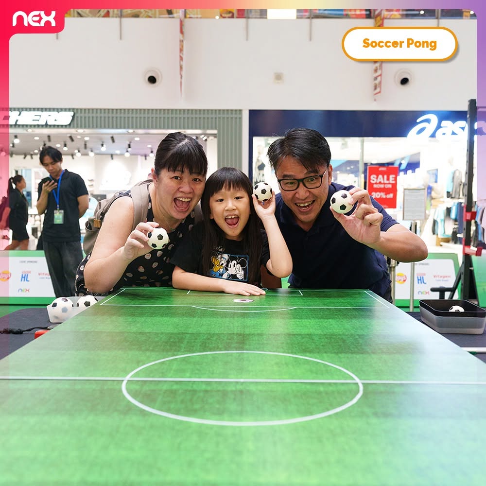 NEX FIFA World Cup 2026 Soccer Pong game station at L1 Atrium