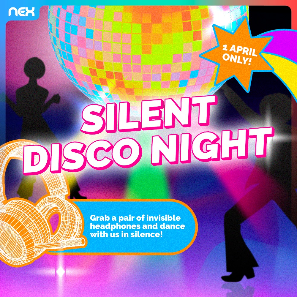 A conceptual representation of a silent disco participant dancing solo.