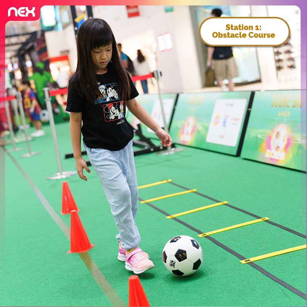 Interactive football game stations at NEX