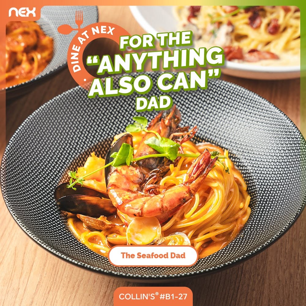 Fathers Day dining guide at NEX featuring The Seafood Dad dish from Collins